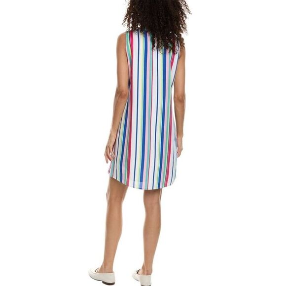 Duffield Lane 100% Cotton Lined Shift Dress Striped Knee Length Extra Small - Picture 2 of 10